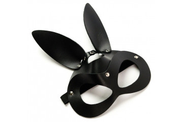 Черная маска Зайка с длинными ушками