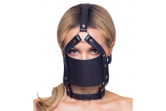 Черный намордник с кляпом-шаром Head Harness With A Gag