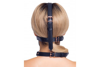 Черный намордник с кляпом-шаром Head Harness With A Gag