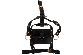 Черный намордник с кляпом-шаром Head Harness With A Gag
