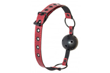 Черно-красный кляп-шарик Love Bite