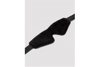 Черная плотная маска на глаза Bound to You Faux Leather Blindfold