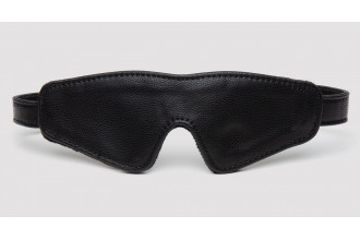 Черная плотная маска на глаза Bound to You Faux Leather Blindfold