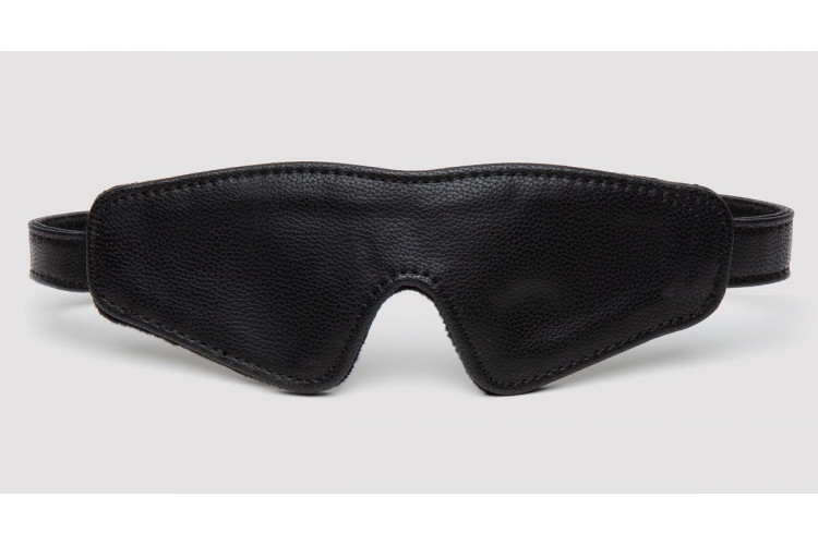 Черная плотная маска на глаза Bound to You Faux Leather Blindfold