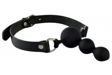 Черный кляп-пробка на регулируемых ремешках