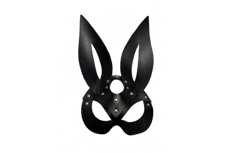 Черная кожаная маска зайки Miss Bunny