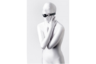 Черный кляп-шар на кожаных ремешках Anonymo