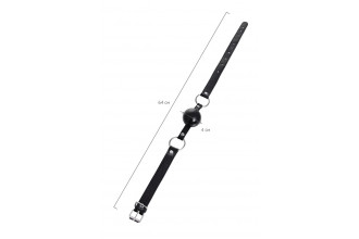 Черный кляп-шар на кожаных ремешках Anonymo