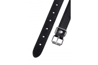 Черный кляп-шар на кожаных ремешках Anonymo