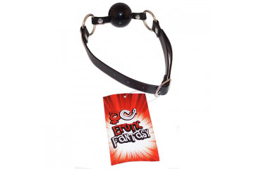 Силиконовый черный кляп-шарик на ремне Black Ballgag