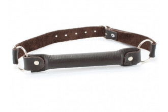 Коричневый кожаный кляп-трензель