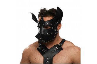 Черная кожаная маска «Собака»