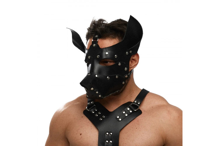 Черная кожаная маска «Собака» Черная кожаная маска «Собака»