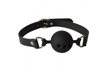 Силиконовый кляп-шар с отверстиями для дыхания