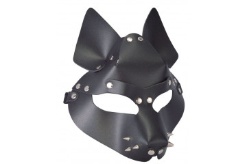 Черная маска Wolf с шипами