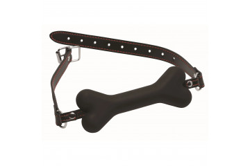 Черный кляп в форме косточки Hound Adjustable Dog Bone Gag