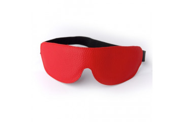 Красная кожаная маска на глаза на резиночке