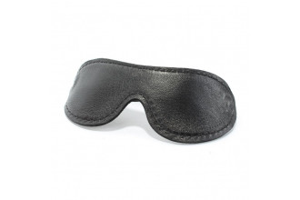 Черная кожаная маска на глаза с контрастной строчкой