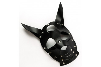 Черная маска Собака с ушками