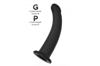 Черный анальный фаллоимитатор Serpens M - 17,5 см.