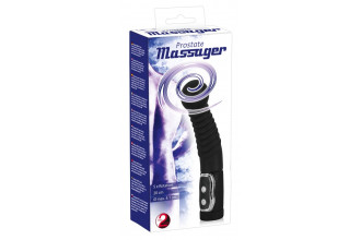 Чёрный стимулятор простаты с ротацией Prostate Twister - 20 см.