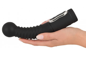 Чёрный стимулятор простаты с ротацией Prostate Twister - 20 см.