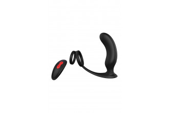 Черный массажер простаты Remote P-Pleaser - 15 см.