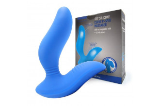Синий вибромассажер простаты 3,5’’ Curve P-spot Massager - 12 см.