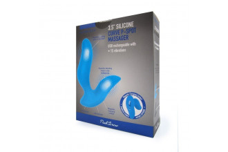 Синий вибромассажер простаты 3,5’’ Curve P-spot Massager - 12 см.
