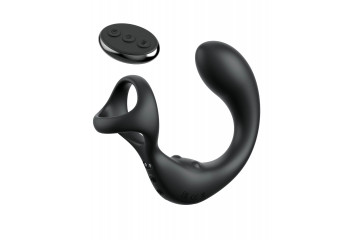 Черный стимулятор простаты с кольцом Ass-gasm Taint-alizer