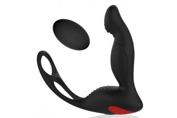 Черный силиконовый массажер простаты с пультом