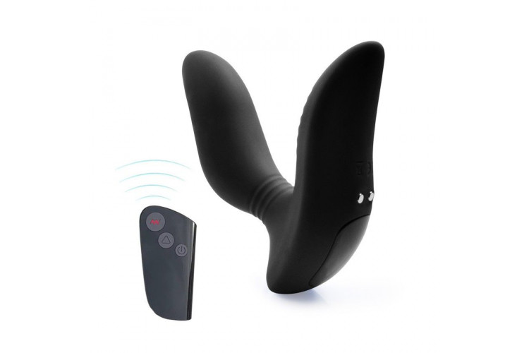 Черный вибромассажер простаты 3,5’’ Remote Control Curve P-spot Massager - 12 см.