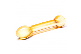 Золостистый стеклянный стимулятор простаты Honey Dripper - 17 см.