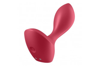 Красный вибромассажёр простаты Satisfyer Backdoor Lover - 14 см.