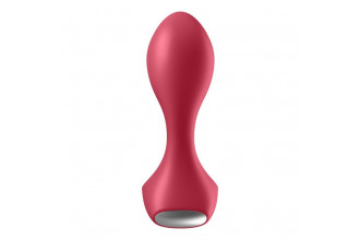Красный вибромассажёр простаты Satisfyer Backdoor Lover - 14 см.