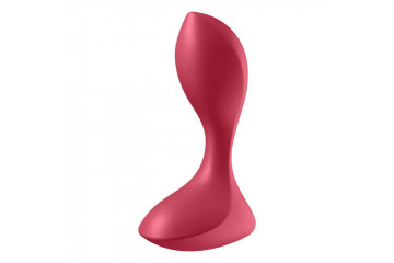 Красный вибромассажёр простаты Satisfyer Backdoor Lover - 14 см.