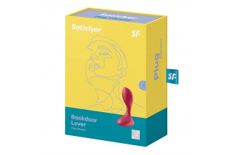 Красный вибромассажёр простаты Satisfyer Backdoor Lover - 14 см.