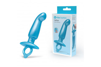 Голубая анальная пробка для массажа простаты Hither Silicone Prostate Plug - 14,3 см.