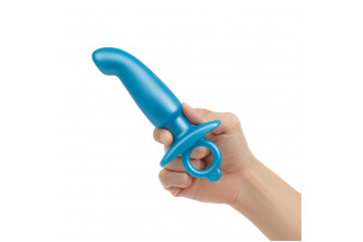 Голубая анальная пробка для массажа простаты Hither Silicone Prostate Plug - 14,3 см.