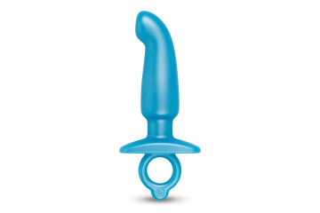 Голубая анальная пробка для массажа простаты Hither Silicone Prostate Plug - 14,3 см.