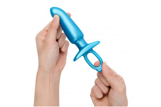 Голубая анальная пробка для массажа простаты Hither Silicone Prostate Plug - 14,3 см.