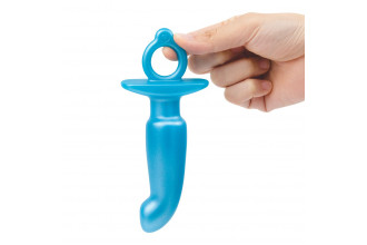 Голубая анальная пробка для массажа простаты Hither Silicone Prostate Plug - 14,3 см.