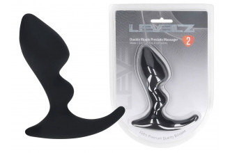 Черная анальная пробка для массажа простаты Double Ripple Silicone Prostate Massager