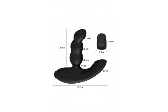 Черный силиконовый стимулятор простаты Levett Nitoc с пультом ДУ