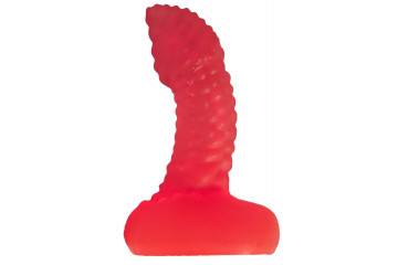Розовый пупырчаты массажёр простаты - 11 см.