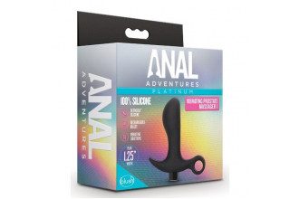 Черный анальный вибратор Silicone Vibrating Prostate Massager 01 - 10,8 см.