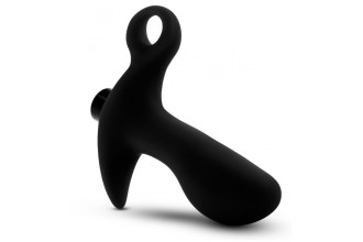 Черный анальный вибратор Silicone Vibrating Prostate Massager 01 - 10,8 см.