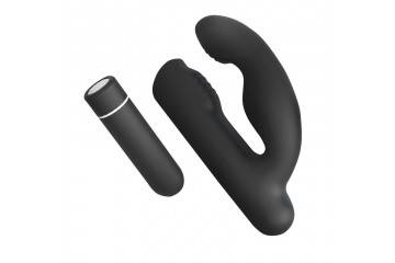 Черный вибромассажер Gladiator - 10,7 см.