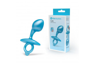 Голубая анальная пробка для массажа простаты Bulb Silicone Prostate Plug - 10,7 см.