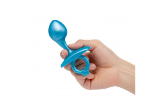 Голубая анальная пробка для массажа простаты Bulb Silicone Prostate Plug - 10,7 см.